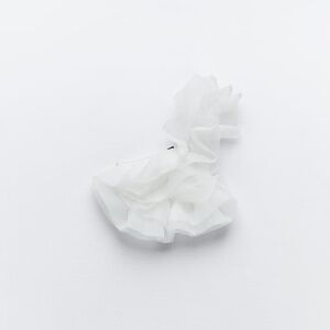 NWT - ZARA - ASYMMETRICAL RIB ORGANZA TOP - OYSTER WHITE - S